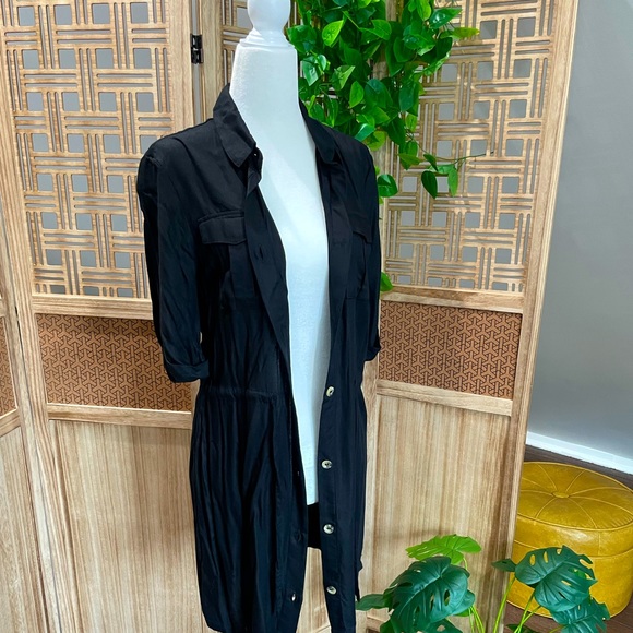 Black Button Down Shirt Dress - Picture 9 of 10